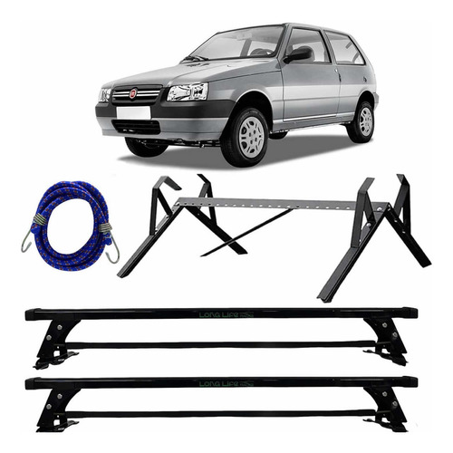 Kit Rack + Porta Escada Fiat Uno 2 Portas Modelo Quadrado