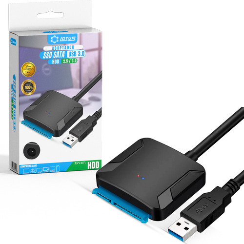 Cabo Adaptador Usb 3.0 Sata 3 Para Usb - Para Ler Ssd/ Hd Disco Rígido 2,5 Polegadas Lumi