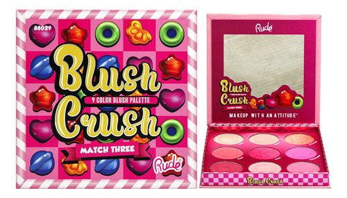 Paleta De Coloretes Rude Cosmetics Blush Crush 9 Color Match