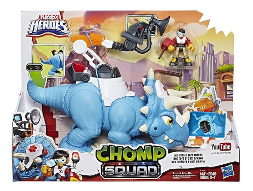 Dinossauro Chomp Squad Doc Tops Doutoratops Hasbro E1976