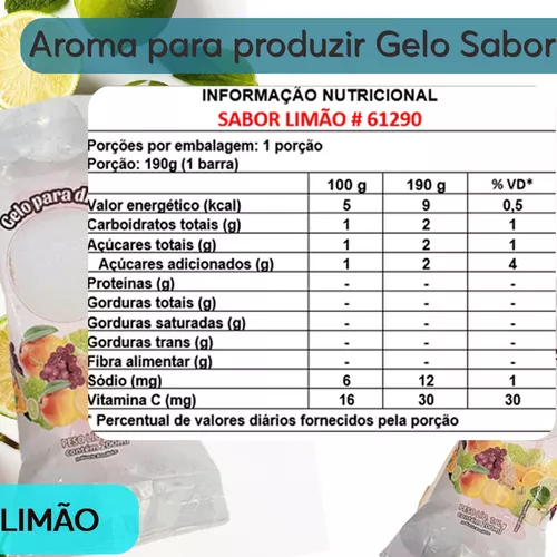 Gelo De Sabor, Pó Profissional P/ Preparo Gelo De Coco 1 Kg