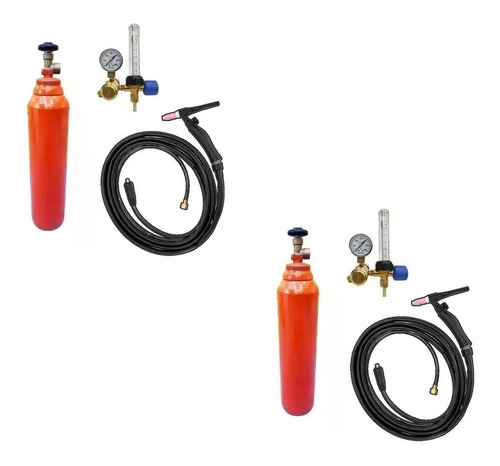 Torcha Tig Con Robinete + Tubo Argon 1 Mt3 + Regulador Cauda