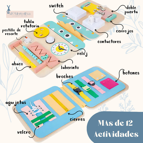 Tablero Sensorial Para Niños Pequeños Montessori Mounstro Li Muticolor