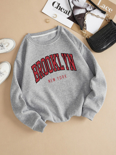 Sudaderas Con Capucha Estampadas Brooklyn New Work Para Muje