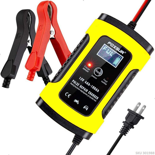 Cargador Bateria Inteligente Tester 12v Carro Moto + Regalos