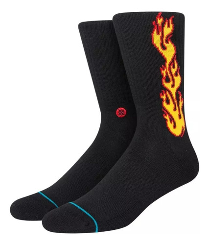 Calcetines Stance Flammed Crew Negro A5562fla