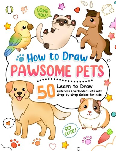 Book : How To Draw Pawsome Pets Learn To Draw Cats, Puppies