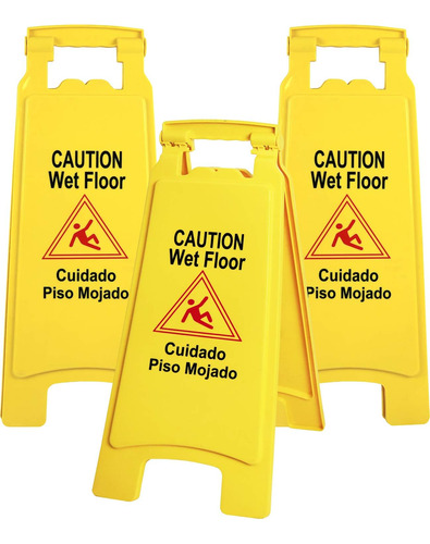 Galashield Wet Floor Paquete De 3 Advertencia Amarilla De Se