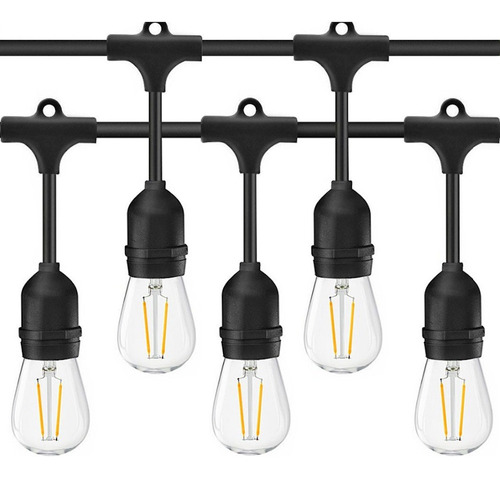 Varal De Luzes Kit 25 Metros Com 50 Lâmpadas Filamento Led