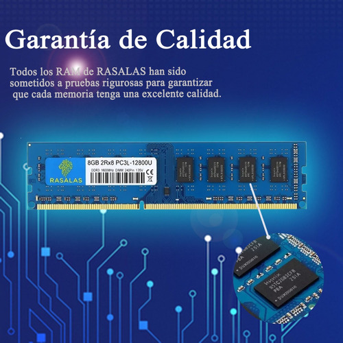 Memoria RAM 8GB 1x8GB Rasalas 1x8gb-PC3L-12800U-blue
