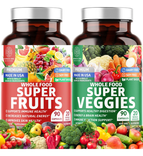 N1n Premium Super Fruit & Veggies Supplement, 180 Capsulas, 