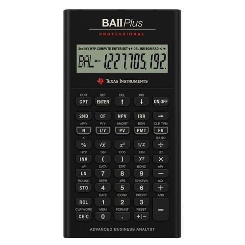 Texas Instruments Ti Ba Ii Plus Professional Financial Calcu