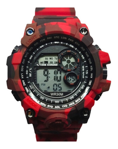 Reloj Digital Militar Camuflaje Luz Fecha Alarma Cronometro 