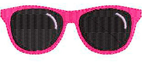 Patch Bordado Óculos Rosa Moda 2,5x8 Cm Cód.3205