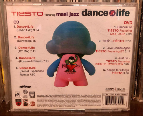 Cd + Dvd Tiesto Featuring Maxi Jazz - Dance 4 Life. 2006.