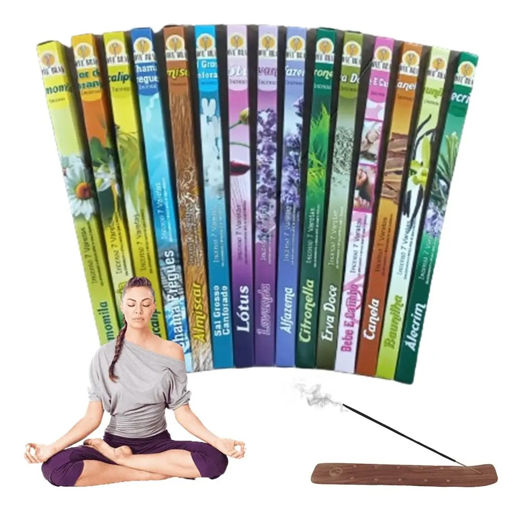Kit 15 Caixas Incenso Vareta Indiano Legítimo Aromas Sortido Fragrância Sortidas