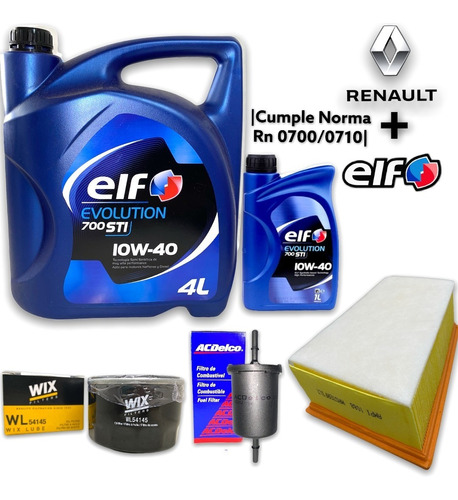 Kit Service 5l Aceite Elf + 3 Filtros Duster Oroch 1.6 2.0