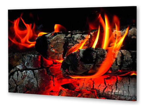 Cuadro 40x60cm Fuego Leña Carbon Brasas Calor Caliente