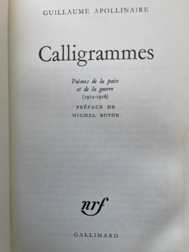 Apollinaire Caligramas En Frances (Usado)