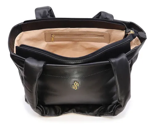 Bolsa de compras c moda de piel negra Usaflex MercadoLibre