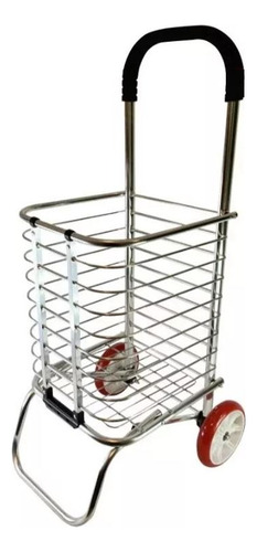 Carrito De Mandado Aluminio Plegable Carro De Compras 50kg O Color Gris Gris