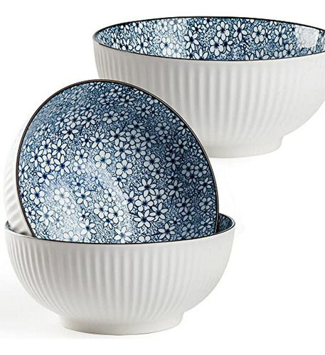 Set 3 Cuencos Porcelana Grande Floral