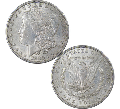 Morgan Dollar 1880 O Xf 90% Plata Moneda Coleccionable Mmg