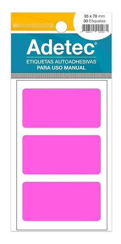 30 Etiquetas Manual Rectangular Mix Fluor 35x70 Mm 