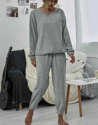 Pijama Mujer Micropolar. Flamengo. Dos Botones