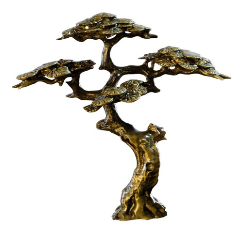 Estatua De Árbol Antiguo, Figurita De Metal En Miniatura