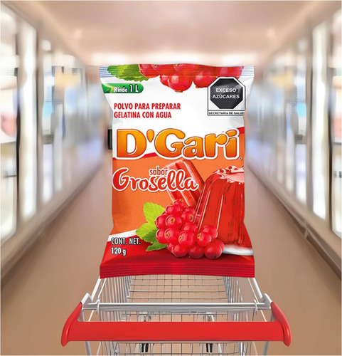Dgari® 3 Gelatinas De Agua Sabor Grosella Rinde Un Litro Wow