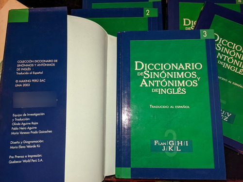 Diccionario De Sinonimos Y Antonimos De Ingles 5 Tomos