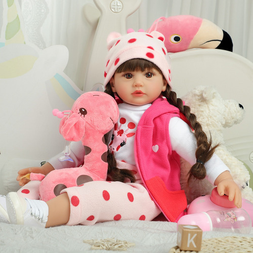 60cm Muñeca De Bebé Reborn Bebé Niña De Silicona Y Algodón