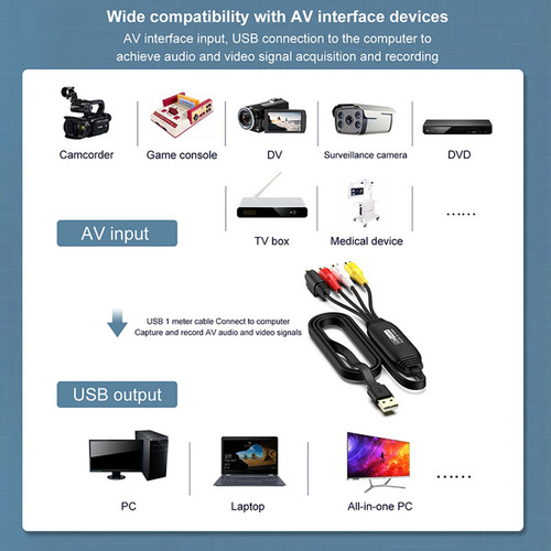 S Convertidor Usb De Captura De Vídeo Vhs A Digital Usb 2.0