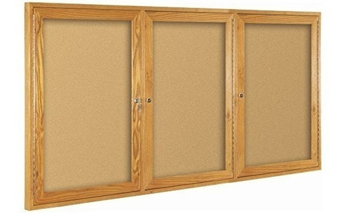 Best Rite Wood Trim Enclosed Bulletin Board Cabinet 2