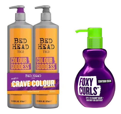 Tigi Colour Goodless Shampoo + Aco 970 Ml + Foxycurls