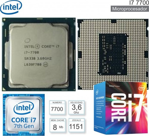 Procesador Intel Core I7-7700, 3.60 Ghz 8mb Caché L3 Lga1151 (Usado)