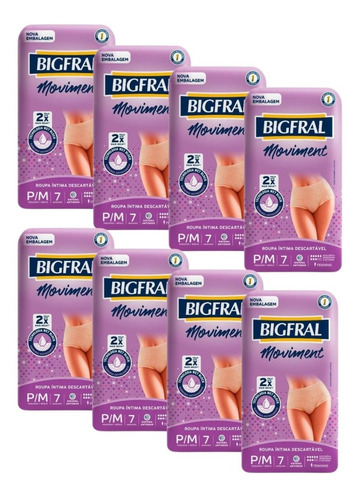 Bigfral Moviment Feminina P/m Kit 8 Pacotes