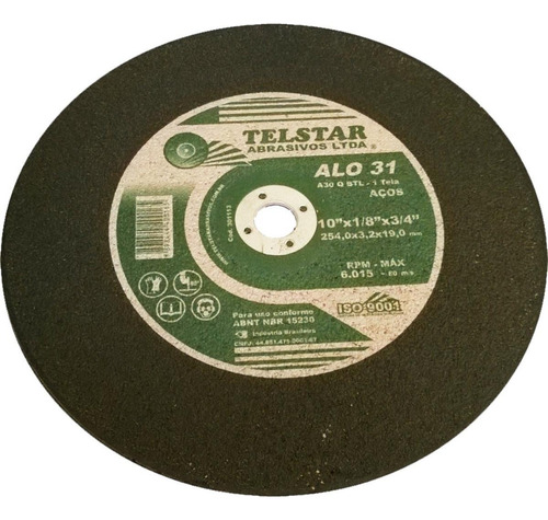 Disco Ferro Telstar 10 X 1/8 X 3/4 1 Tela 301113 - Kit C/5