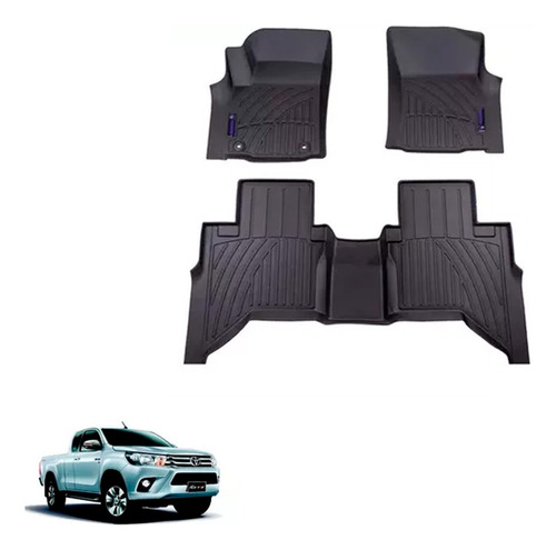 Tapetes Cabina Toyota Hilux Revo Kit 3 Piezas 2015 2024