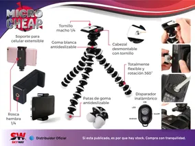 Tripode Soporte Celular Disparador Selfi Gorila 23cm Tr1 Tr5