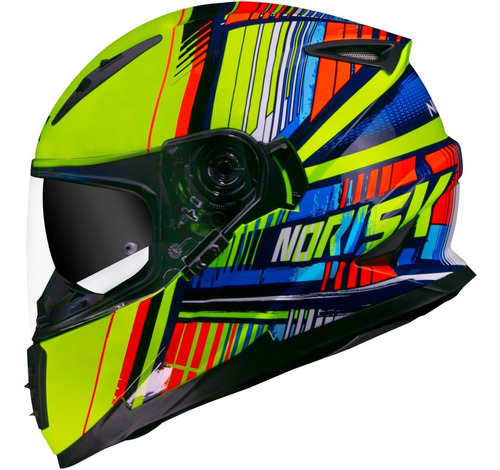 Capacete Norisk Ff302 Soul Advance Amarelo/azul Lançamento