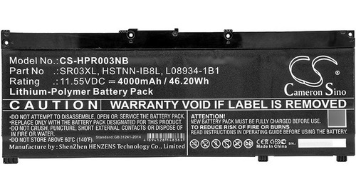 Bateria Para Hp Envy X360 15 Pavilion 15-cx Gaming Sr03xl