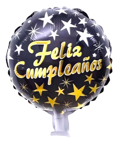 2 Globos Metálicos 23 Cm Feliz Cumpleaños Estrellas