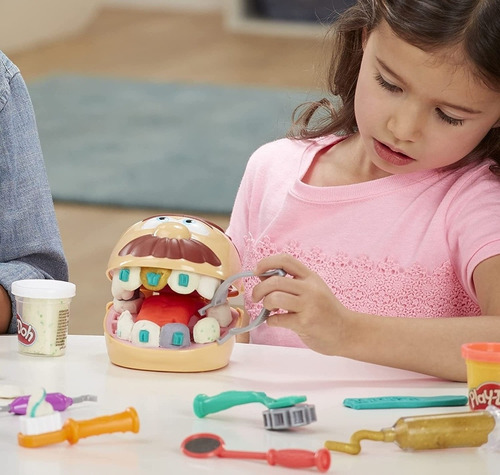 Imagen 5 de 5 de Play Doh Drill Fill Dentista Incluye 8 Envases