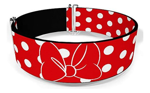 Cinturón Con Hebilla Para Mujer Minnie Mouse Dots Rojo Blanc