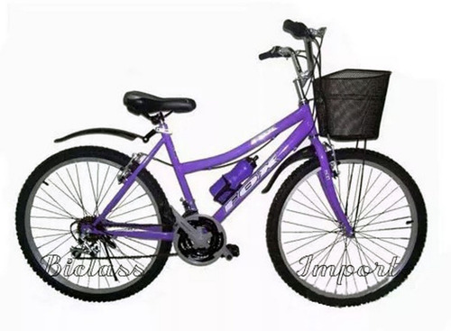 Bicicleta Dama Campera Canasta Aro 24 18v Componentes Taiwan