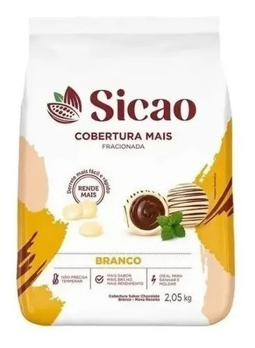 Chocolate Branco Em Gotas Cobertura Fracionada 2,05 Kg Sicao