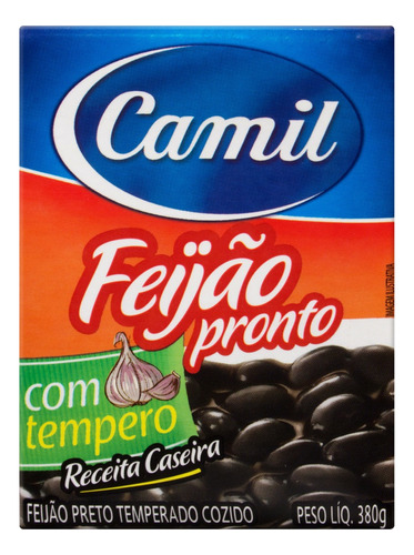 Feijão Preto Pronto com Tempero Camil Caixa 380g