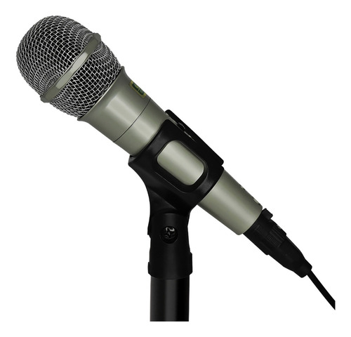 Microfone Profissional Karaokê Com Fio Cor Prateado